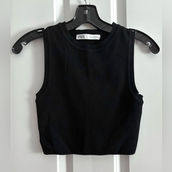 Zara Black Sleeveless Cropped Top (Never Worn) - Picture 4 of 5